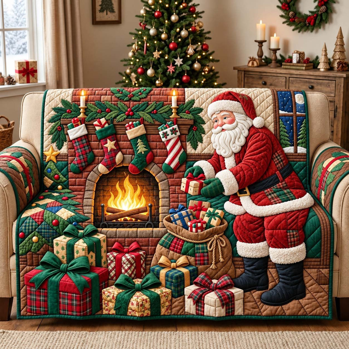 Santa Gift Delivery Sofa Cover