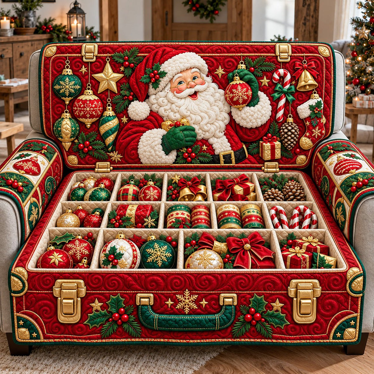 Santa Gift Trunk Sofa Cover