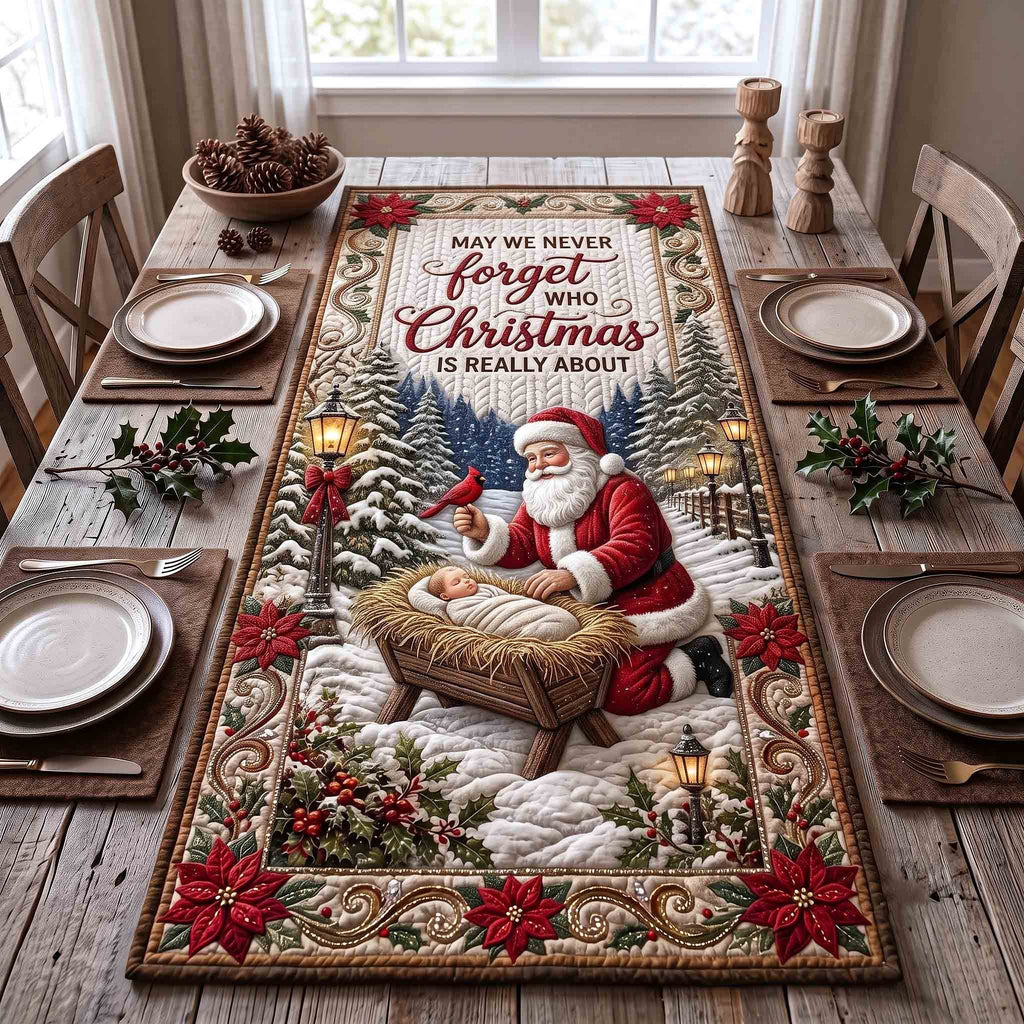 Santa Meets Savior Table Runner