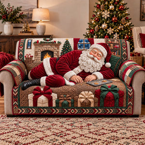 Santa Nap Time Sofa Cover - Made to Order