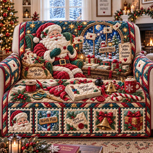 Santa North Pole Mail Sofa Cover - Made to Order