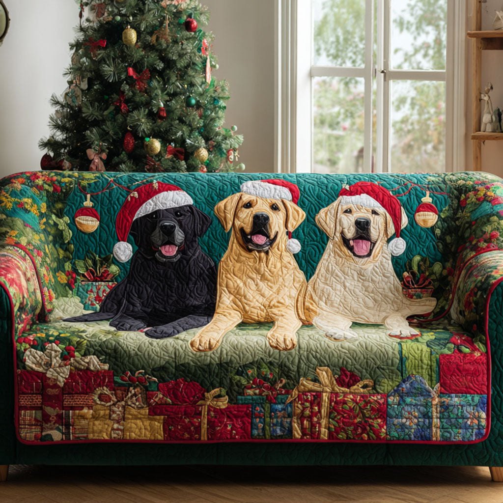 Santa Pups Sofa Cover