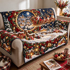 Santa Sleigh Christmas Village Sofa Cover