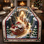 Santa Sleigh Crochet Table Runner