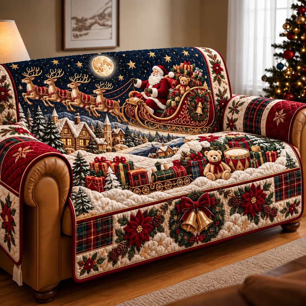 Santa Sleigh Sofa Cover