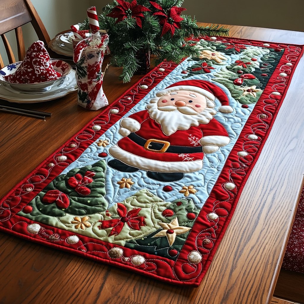 Santa Snow Table Runner