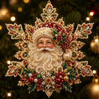 Santa Snowflake Christmas Ornament