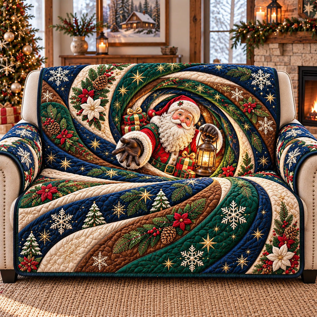 Santa Swirl Sofa Cover