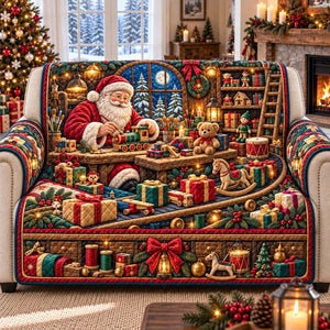 Santa Toy Workshop Sofa Cover - Made to Order