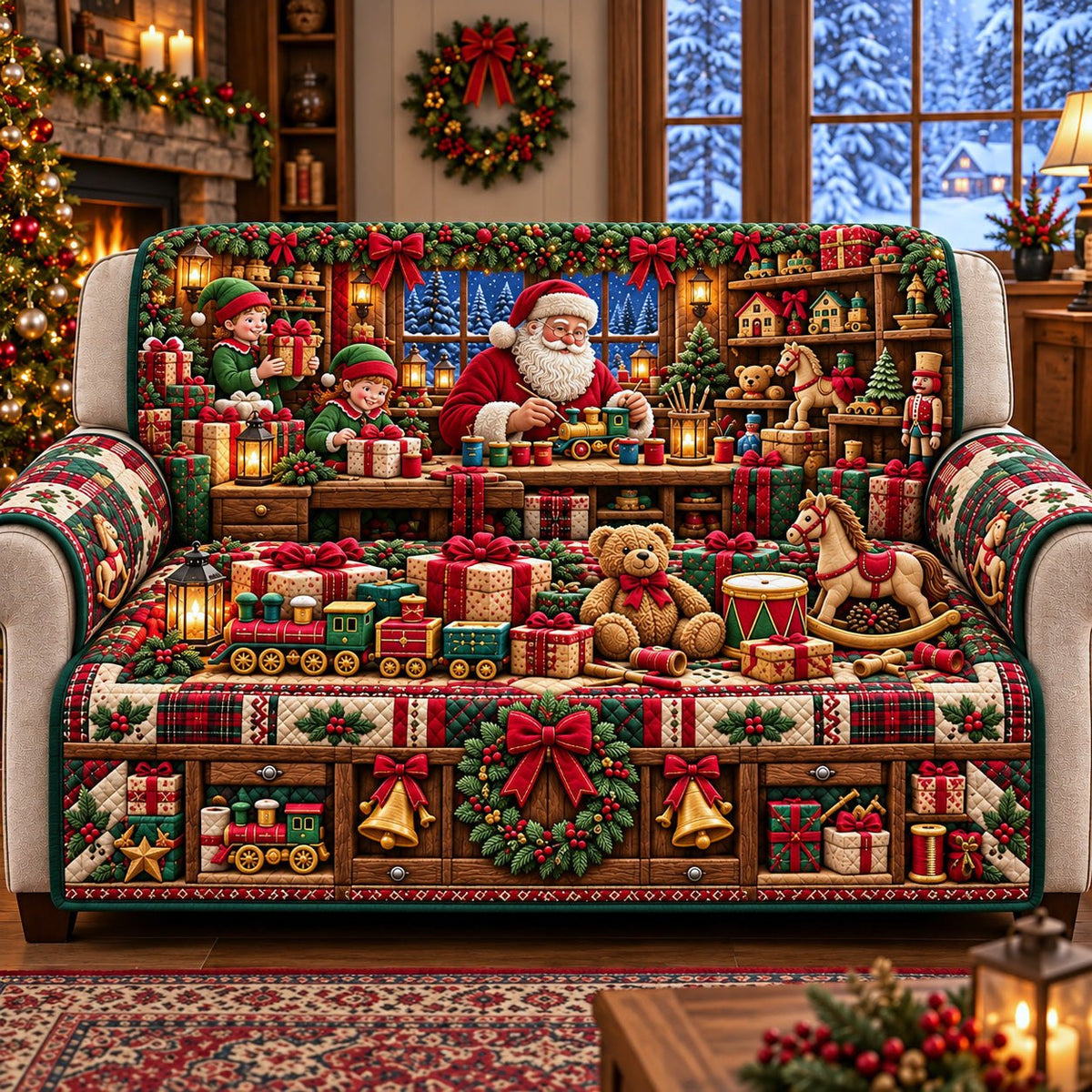 Santa Toyshop Sofa Cover