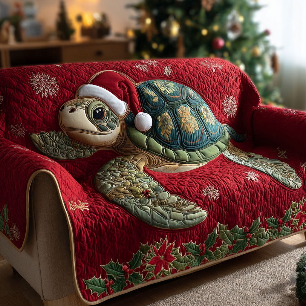 Santa Turtle Surf Sofa Cover
