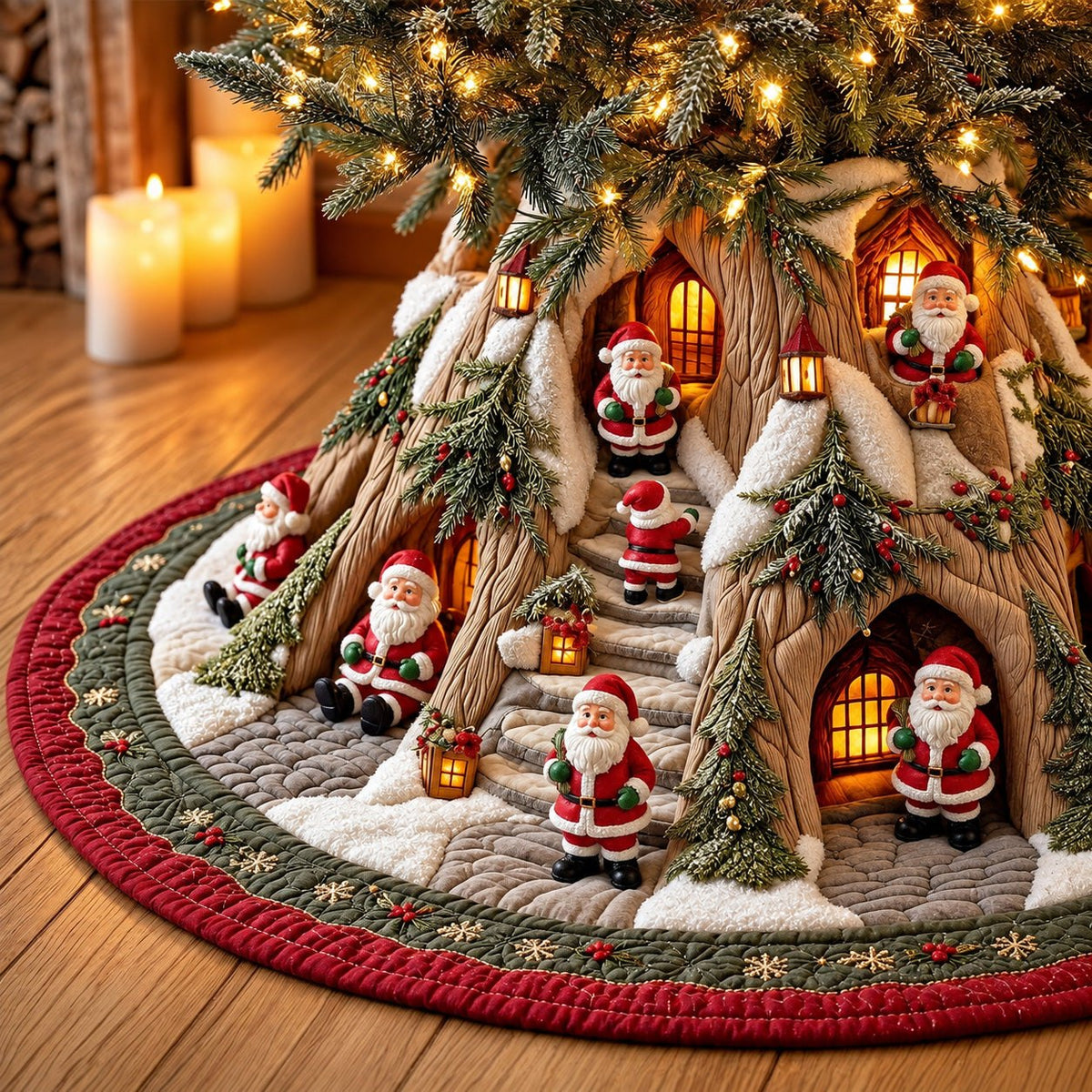 Santa Village Christmas Tree Skirt