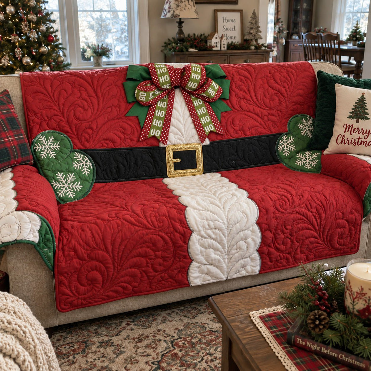 Santa Merry Night Sofa Cover
