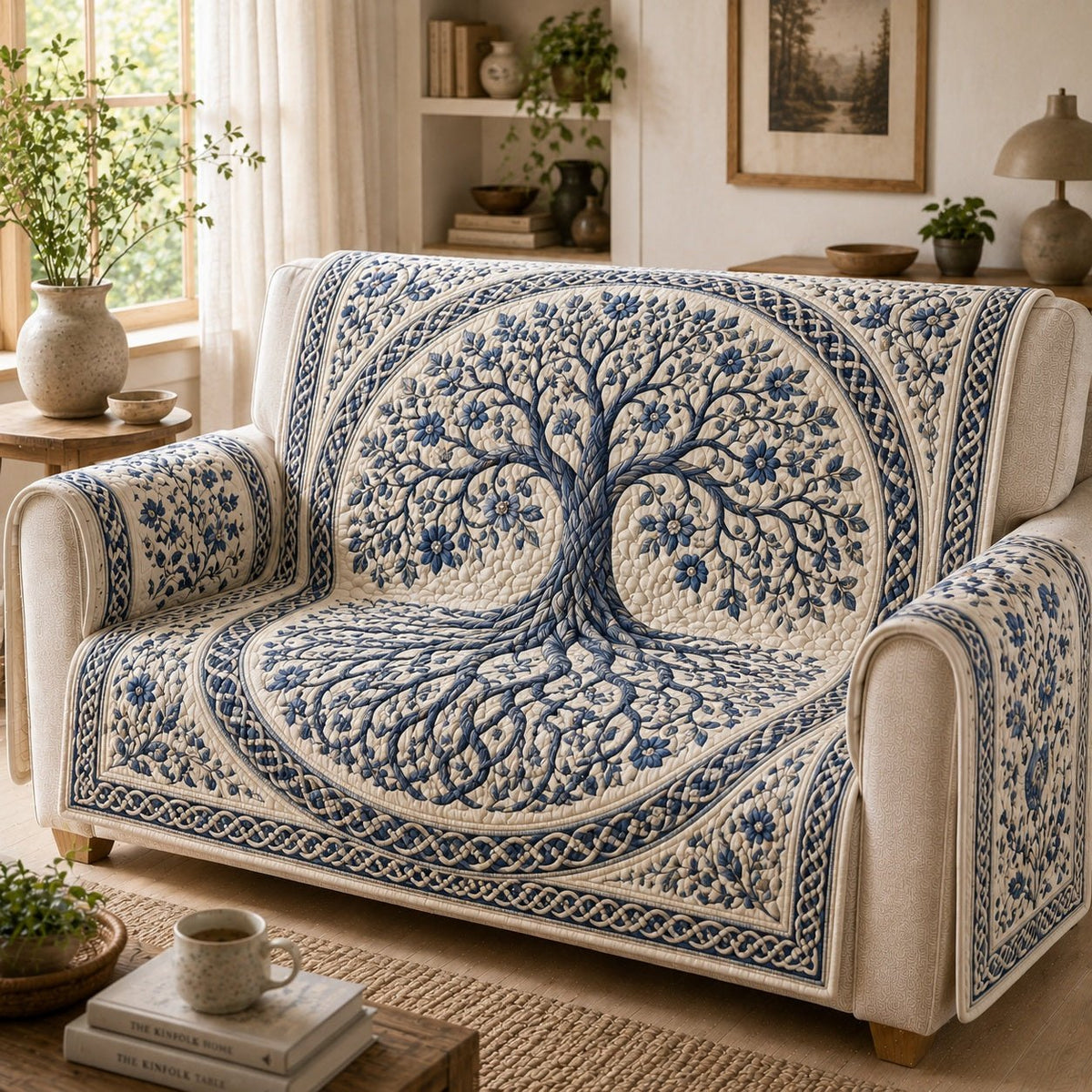 Sapphire Bloom Canopy Sofa Cover