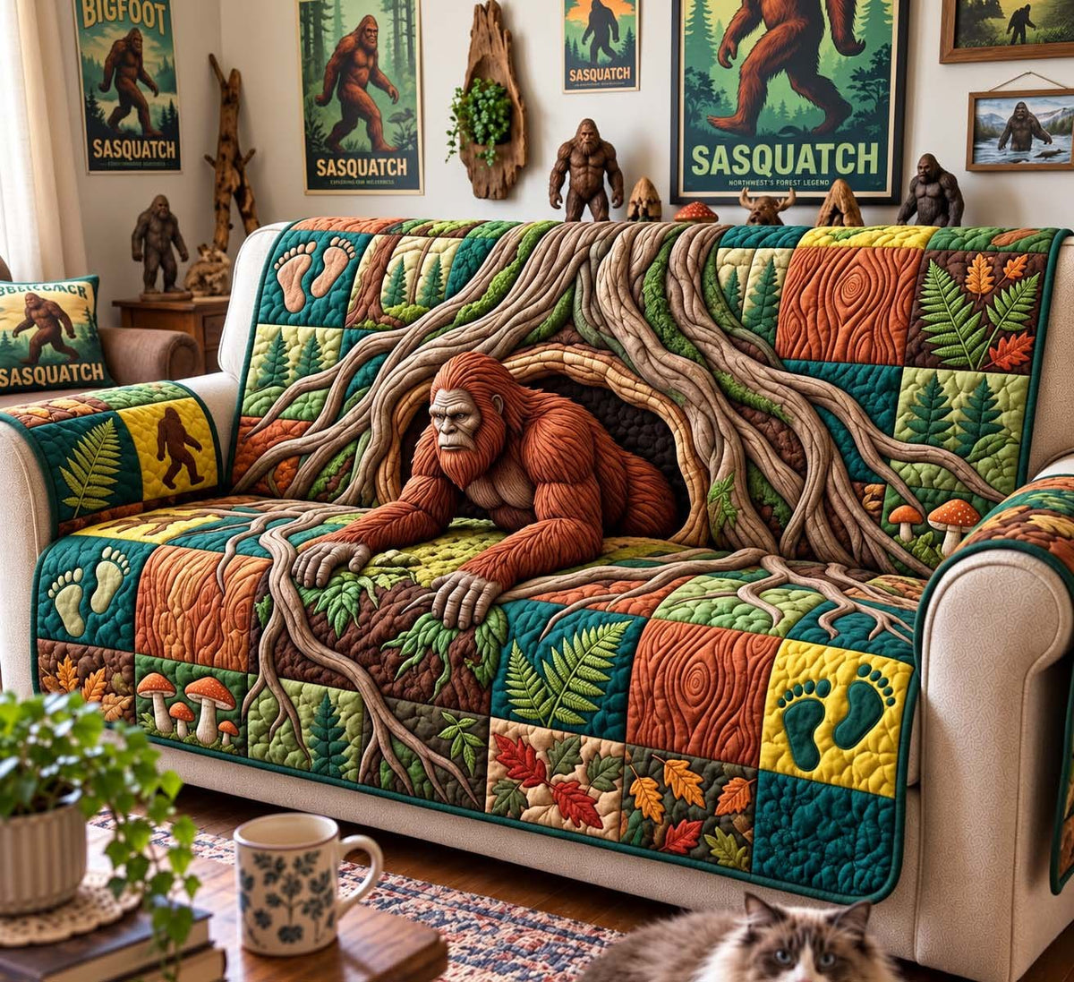 Sasquatch Forest Den Sofa Cover