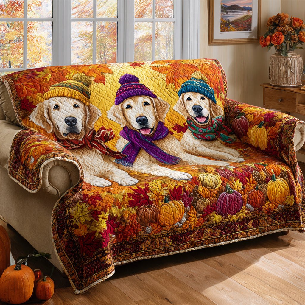Scarf Golden Retriever Sofa Cover