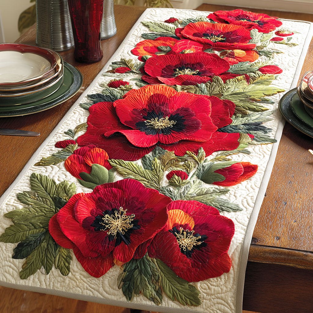 Scarlet Poppy Dream Table Runner