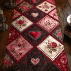 Scarlet Romance Heart Table Runner