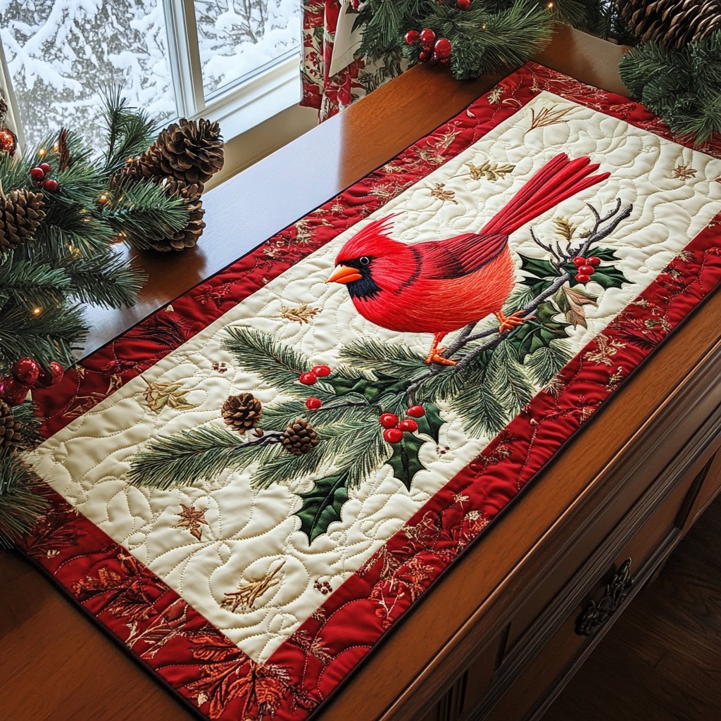 Scarlet Serenade Table Runner