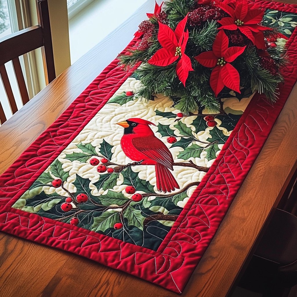 Scarlet Serenity Table Runner