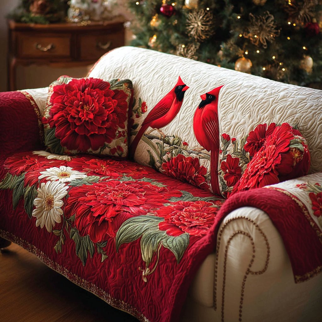 Scarlet Whispers Sofa Cover