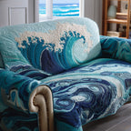 Rolling Blue Ocean Waves Sofa Cover