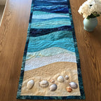 Seashells on Sandy Beach Table Runner