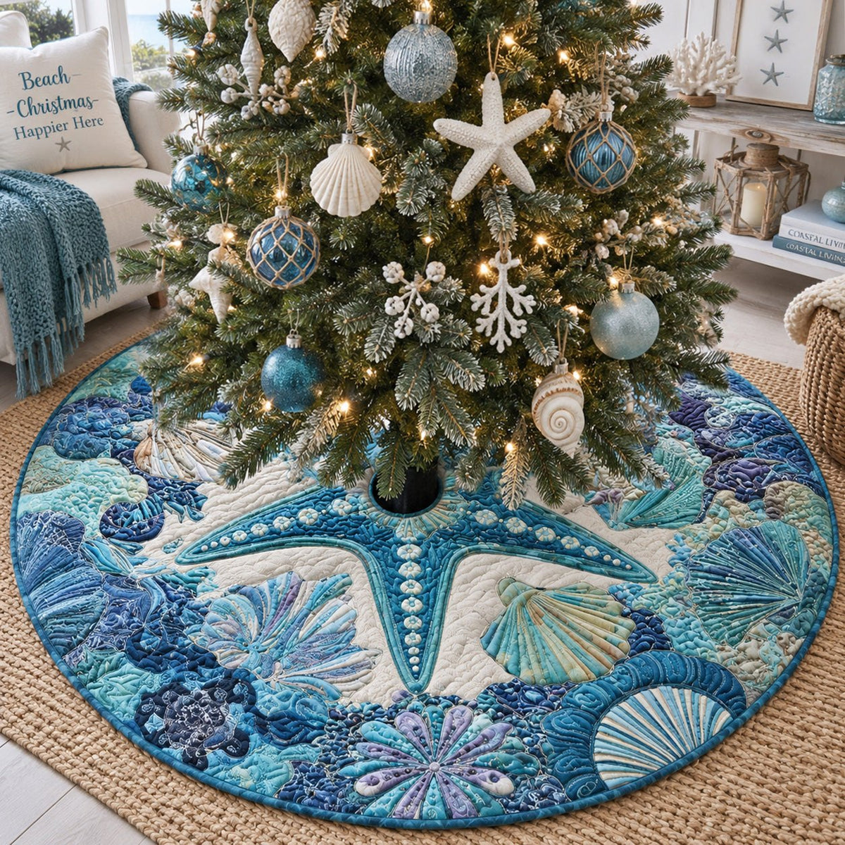 Seashell Symphony Christmas Tree Skirt