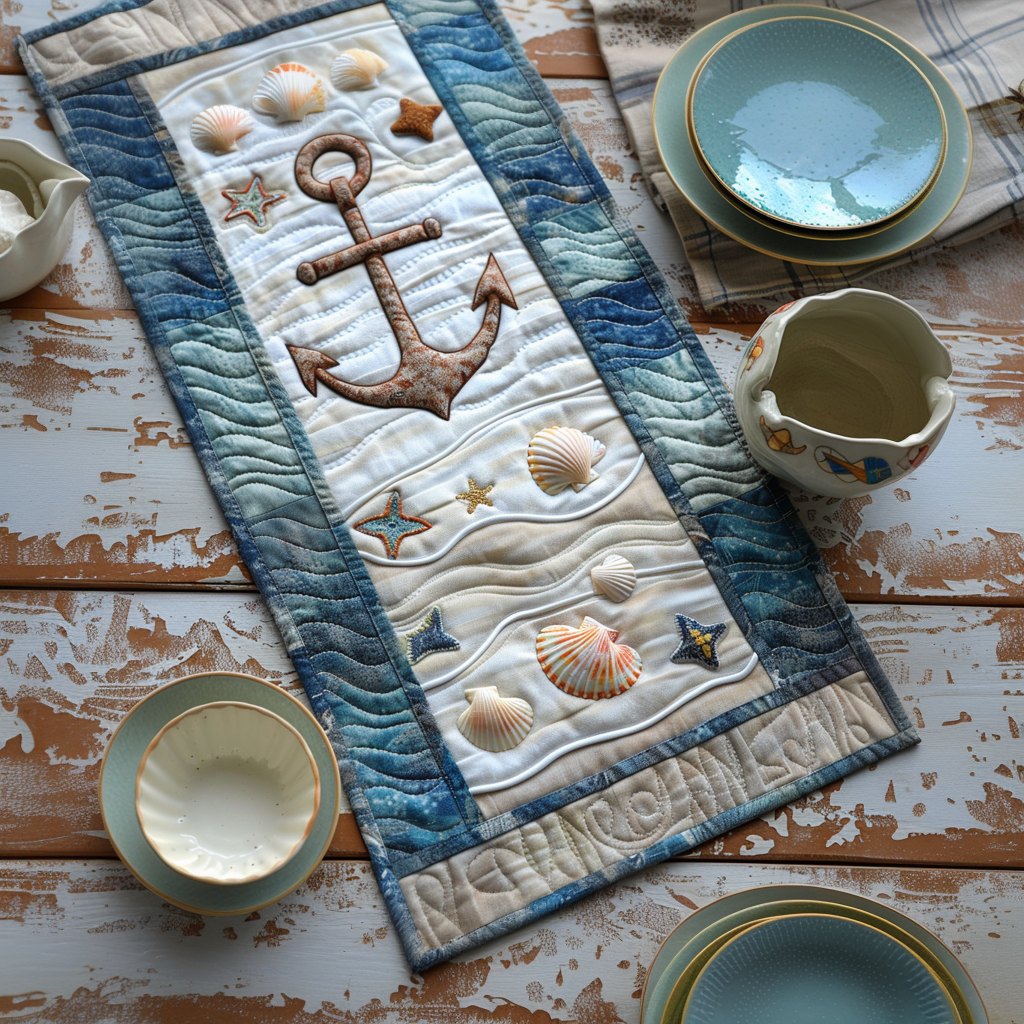 Seashells Anchor Table Runner