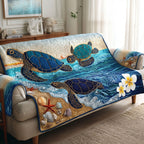 Sea Turtles on the Blue Ocean Floor Sofa Cover