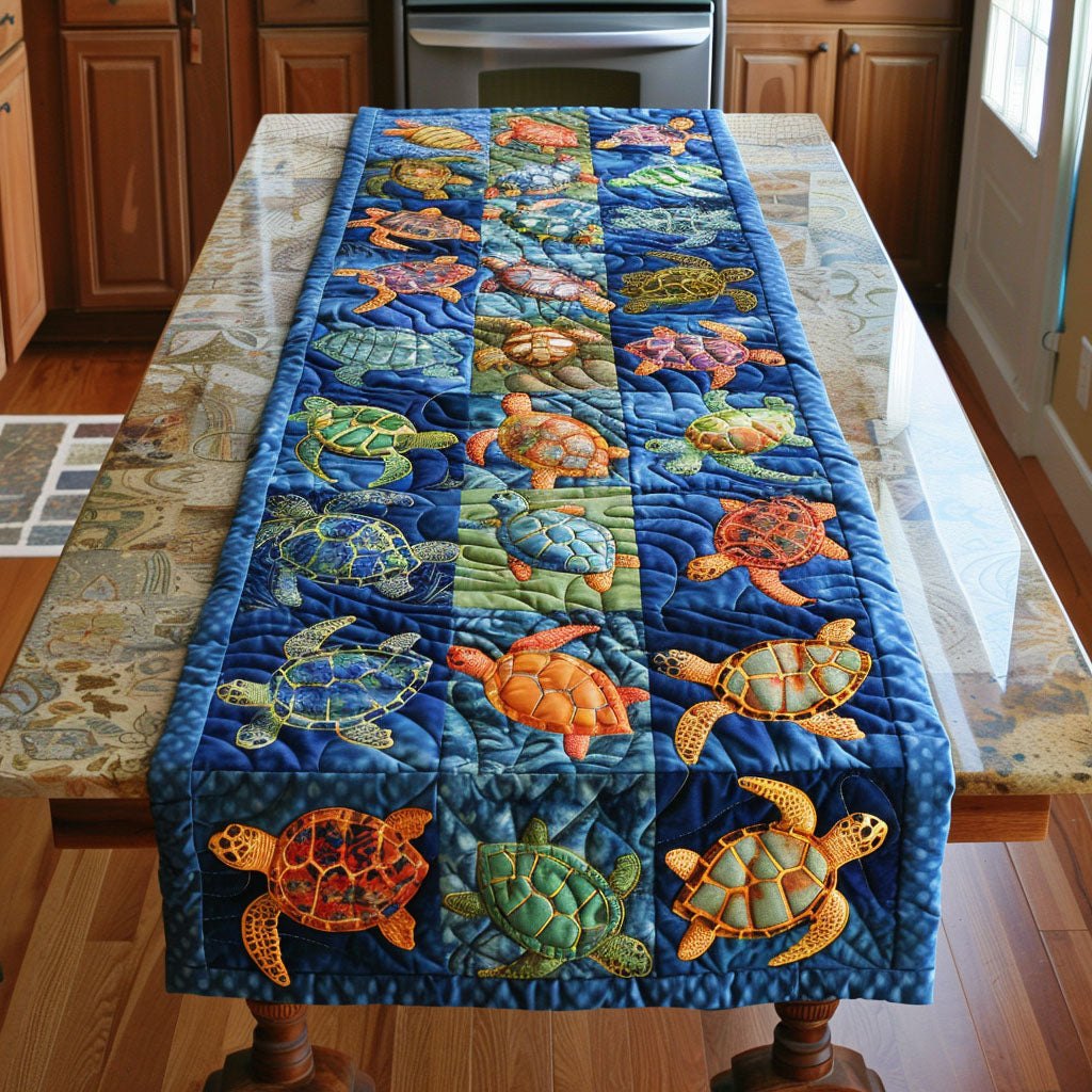 Seaside Turtle Trek Table Runner