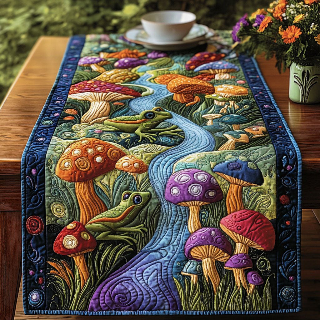 Secret Forest Frogs Table Runner
