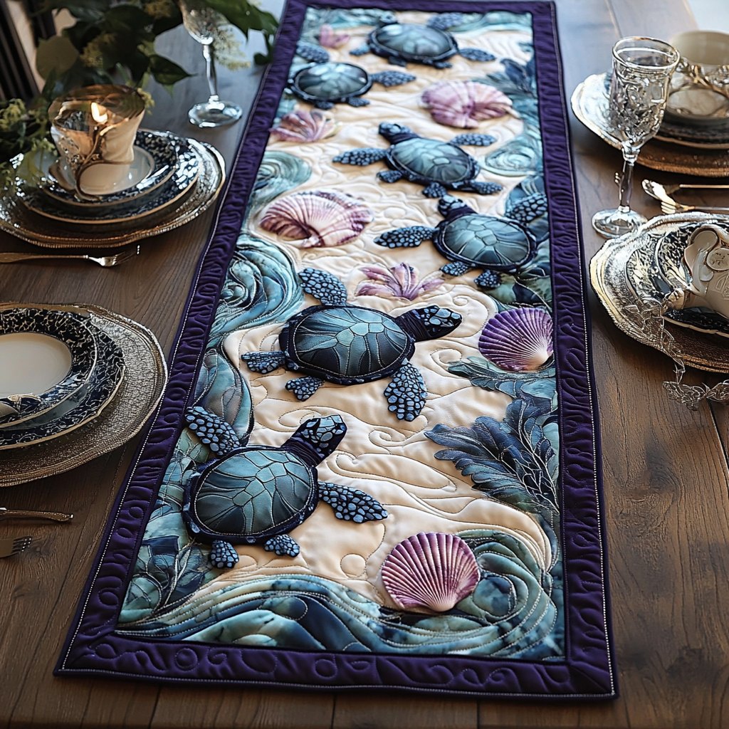 Serene Shells Table Runner