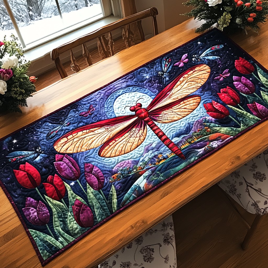 Serenity Dragonfly Table Runner