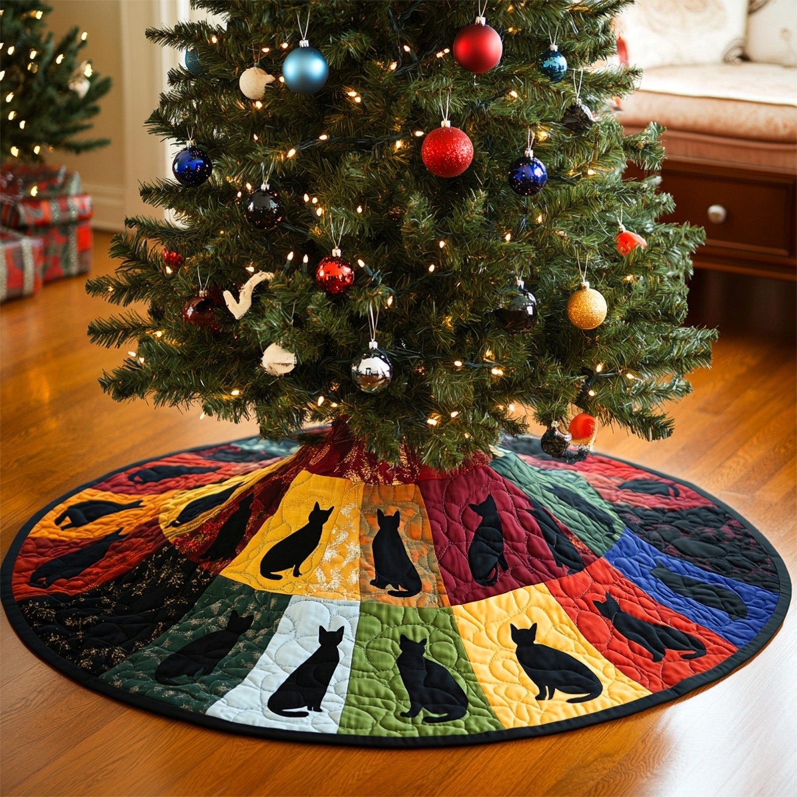 Shadowy Companions Christmas Tree Skirt