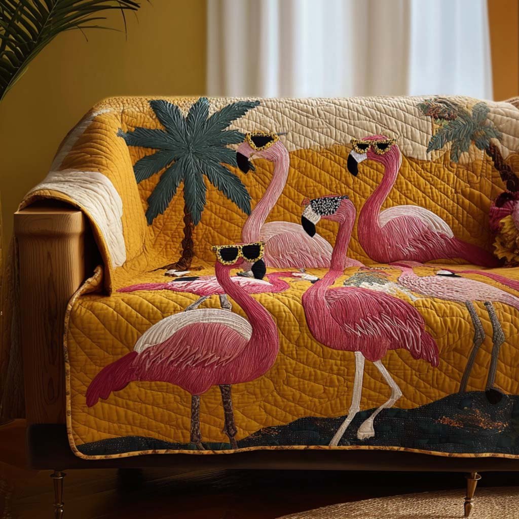 Shady Flamingos Sofa Cover