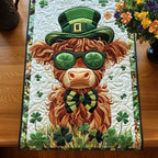 Highland Cow with Green Glasses Table Runner