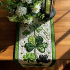 Shamrocks on Green Blocks Table Runner