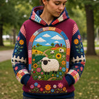 Sheep Meadow Farm hoodie, all-over print