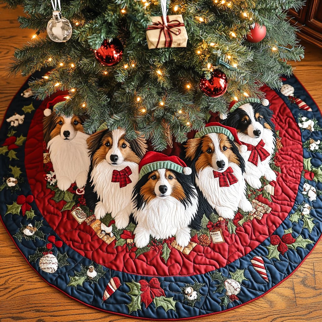 Shetland Sheepdogs Harmony Christmas Tree Skirt