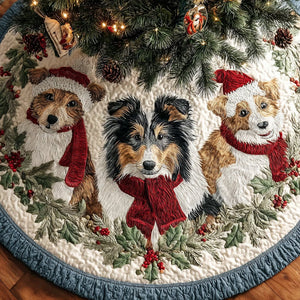 Shetland Sheepdogs Joy Christmas Tree Skirt - Made to Order