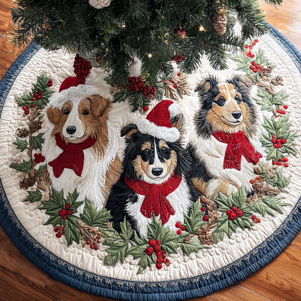 Shetland Sheepdogs Spirit Christmas Tree Skirt