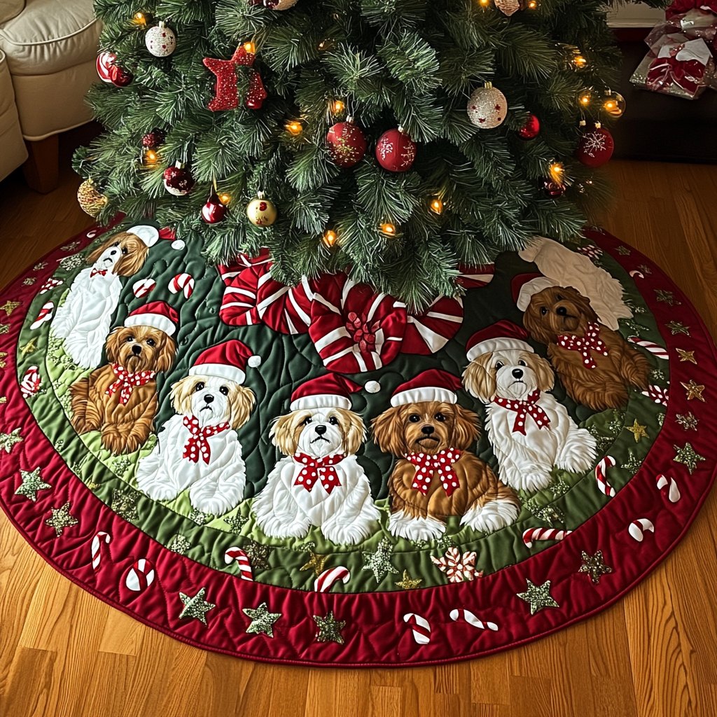 Shih Tzu Christmas Charm Christmas Tree Skirt