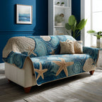 Starfish on Blue Swirling Water Sofa Cover