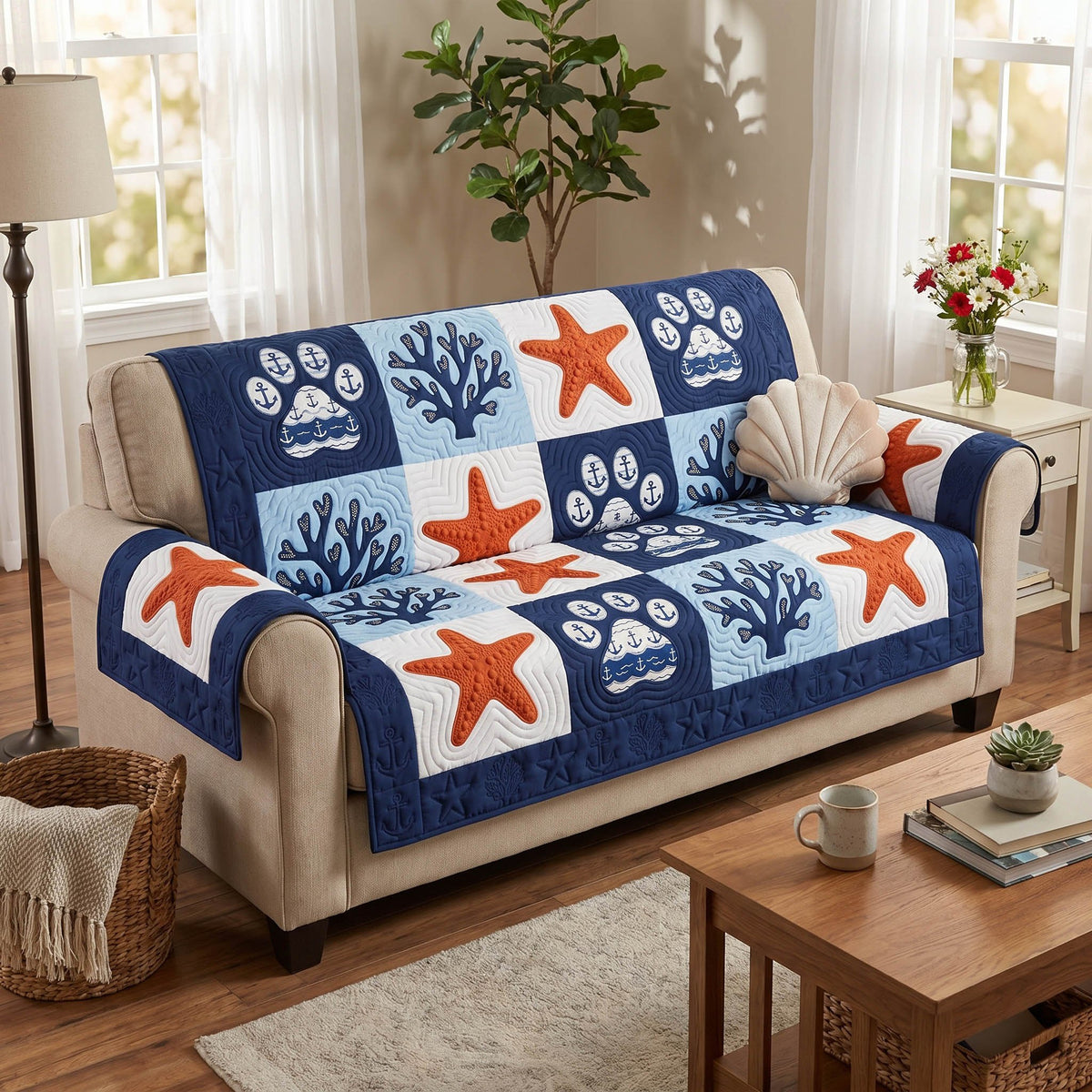 Shoreline Paws Sofa Cover