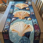 Large Fan Shell on Blue Reef Table Runner