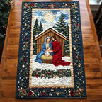 Nativity in Snowy Stable Table Runner