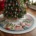 Silver Pine Village Christmas Tree Skirt