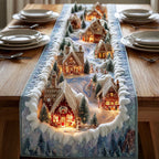 Silver Snow Haven Table Runner