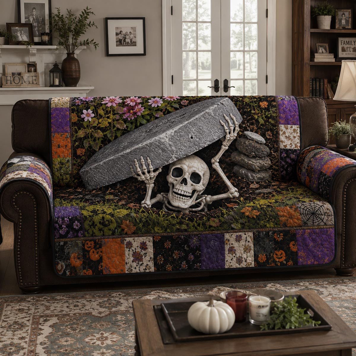 Skeleton Patchwork Sofa Cover